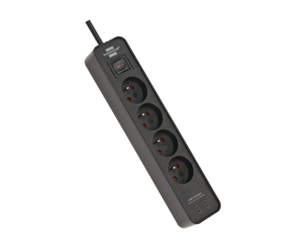Listwa zasilająca BRENNENSTUHL LISTWA ZASILAJĄCA "ECOLOR" 4 GN 1,5M CZARNA 2XUSB-C 15,5W